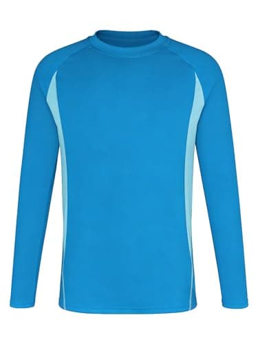 beautyin Rash Guard for Boys Long Sleeve UPF 50+ Swim Shirt Summer Beach Swimming Shirt Blue - Image 1