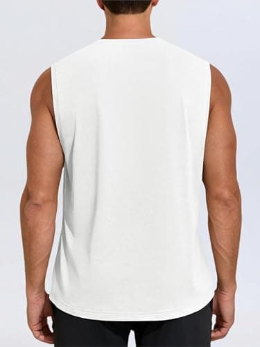 Gentlewarm White Tank Top Men Sleeveless Quick Dry Workout Tank Tops Hawaiian Running Muscle Beach Shirts - Thumbnail 5
