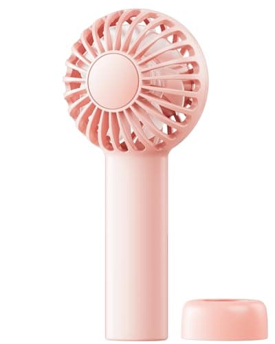 SWEETFULL Mini Portable Fan - Rechargeable Handheld Fan, 3 Speeds Personal Small Hand Gifts for Travel Essentials, Lash, Makeup, Eyelash, Kids, Girls, Women - USB, Cute Design Pink - Image 1