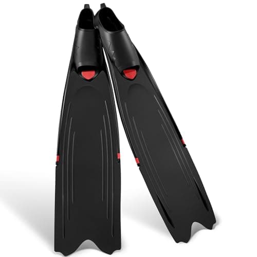 Freediving Fins, Full Foot Pocket Long Blade Diving Fins, Adult Snorkeling Fins for Scuba Diving, Spearfishing and Freediving - Image 1