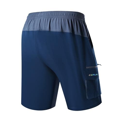 Men's Mountain Bike Shorts 3D Padded Bicycle Biking Shorts Quick Dry Lightweight MTB Cycling Shorts (Navy, 2XL) - Thumbnail 2