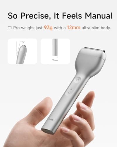 Laifen T1 Pro 1-Blade Electric Shaver, High-Speed 12,000 Cuts/Min, Long Hair Trimmer with 3 Guards, for Sparse Beard & Daily Styling, Wet & Dry, IPX7 Waterproof (Aluminum Alloy) - Thumbnail 5