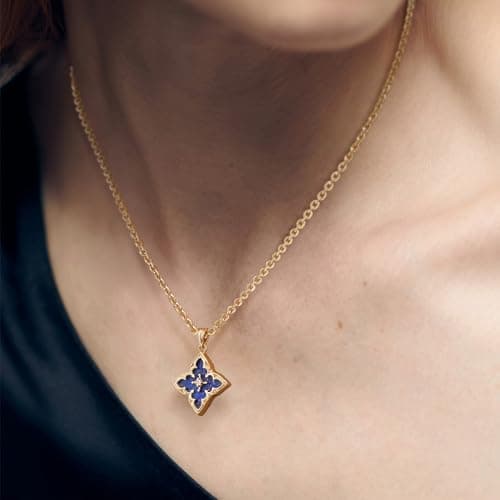 LOYATA Gold Clover Necklace for Women 14K Gold Plated Cubic Zirconia Four Leaf Clover Necklace Lucky Charm Dainty Simple Gold Pendant Necklace for Women Jewelry - Thumbnail 2