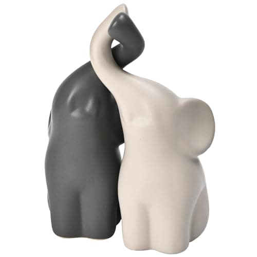 Boobezeen Elephant Statues Home Decor Small Figurines Home Ceramic Decor Sisterhood Elephant Ornament for Living Room House Shelf Table Vanity Entryway DéCor - Image 1