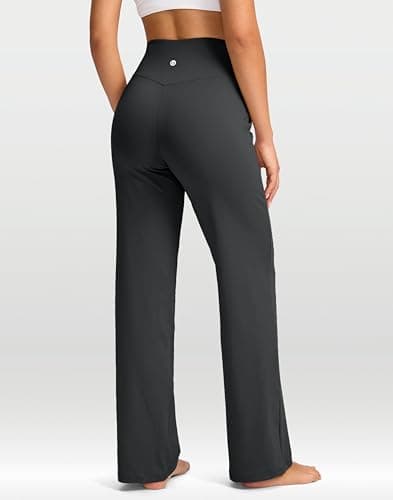 G Gradual Women's Yoga Pants Wide Leg with Pockets High Waist Stretch Loose Casual Lounge Sweatpants Petite/Regular/Tall (Charcoal, Inseam 28, XXL) - Thumbnail 4
