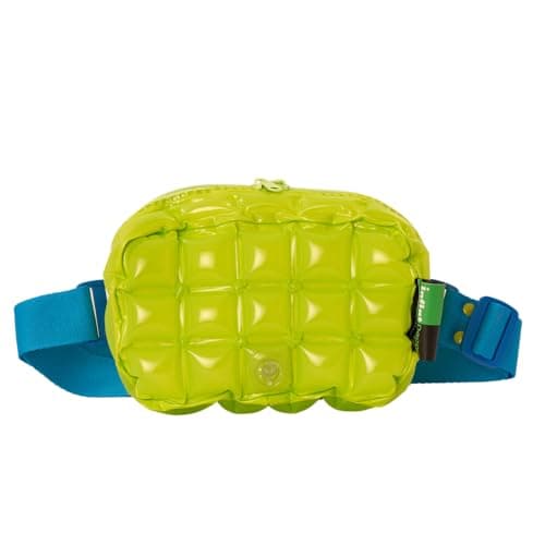 InflatDecor Waterproof Fanny Pack – Inflatable PVC Waist Bag for Women & Men – Neon Green & Blue Crossbody or Shoulder Bag (Green) - Image 1