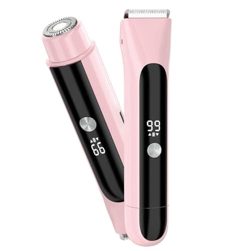 Bikini Trimmer for Women Pubic Hair,Electric Razors with Dual Heads for Body, Rechargeable IPX7 Waterproof Bikini Shaver for Travel,Facial Hair Remover for Leg Arm Face - Image 1