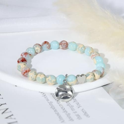 BAYLAY Softball Gifts for Teen Girls Women - Softball Bracelets Easter Basket Stuffers Accessories Stuff for Girls Birthday Gift Ideas Stocking Stuffers Softballs Senior Night Gifts - Thumbnail 2