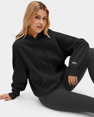 Stelle Womens Oversized Hoodies Fleece Sweatshirts Fall Fashion 2026 Pullover Sweaters Winter Clothes Black Large - Thumbnail 6