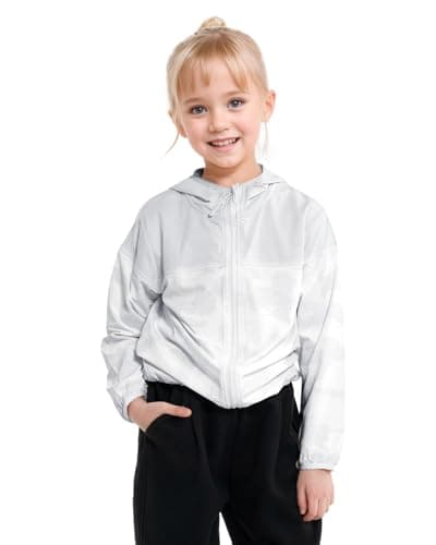 JiAmy Girl's Athletic Hoodie Zip Up Sun Protection Jacket Cooling Camo Shirt for Active Running Outdoor