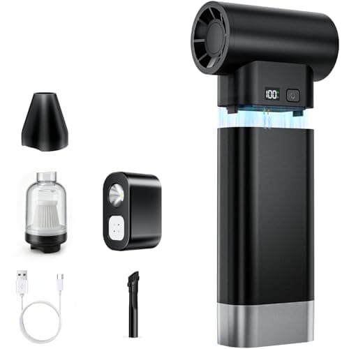 5-in-1 Camping Emergency Power Bank with Air Duster, Vacuum & Flashlight