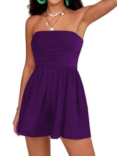 STOLKISS Women Shorts Jumpsuit Rompers Strapless Off Shoulder Loose Sleeveless Lounge Beach Vacation Outfits Dressy Sexy 2025 - Image 1