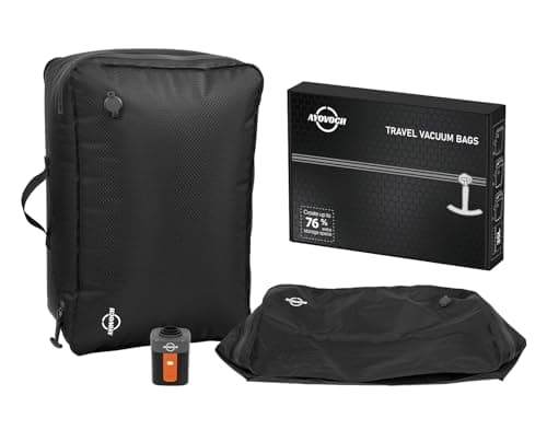 Vacuum Storage Bags with Wireless Pump 40L, 24in Vacuum Bags for Travel Reusable, IP68 Waterproof, Fits 20/24/28in Suitcase, Backpack, Home Storage (2PC + Pump) - Image 1