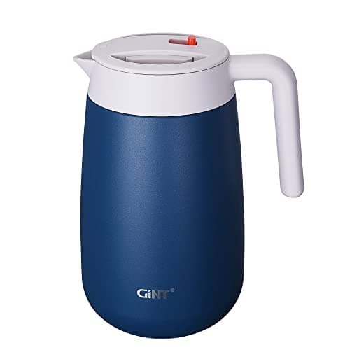 GiNT 54Oz/1.6L Thermal Coffee Carafe Wide Mouth - Double Wall Vacuum Insulated Stainless Steel Beverage Dispenser with Safety Lock | 12H Hot & 24H Cold Retention (Blue) - Image 1