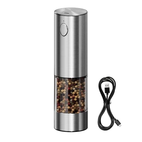 Baotom Electric Salt or Pepper Grinder Set, One-handed Operation Salt and Pepper Mills with LED Light - Image 1