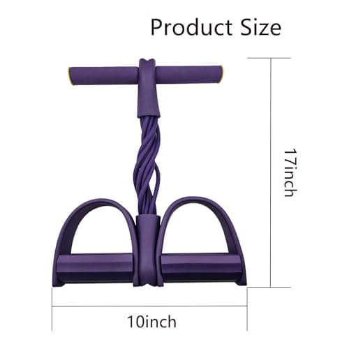 Pedal Resistance Band with Handles, 8-Tube Foot Exercise Band for Home Workout, Full Body Fitness Pull Rope for Abs, Arms, Legs, Non-Slip Foam Grips - Thumbnail 2