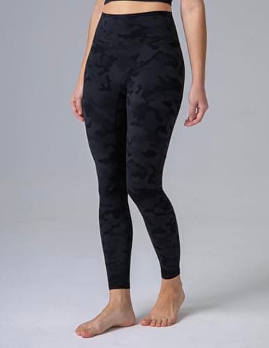 Colorfulkoala Dreamlux No Front Seam Leggings for Women 25" Inseam, High Waisted Buttery Soft 7/8 Yoga Pants (S, Grey Camouflage) - Thumbnail 3