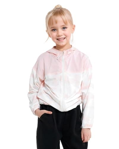 JiAmy Girl's Athletic Hoodie Zip Up Sun Protection Jacket Cooling Camo Shirt for Active Running Outdoor - Image 1