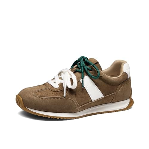 DREAM PAIRS Fashion Sneakers for Women, Casual Lace-Up Non-Slip Comfort Walking Shoes,Size 8.5,Dark Brown,SDFN26053W - Image 1