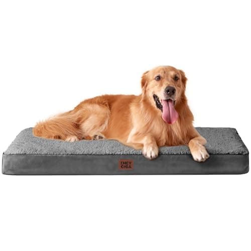 EHEYCIGA Orthopedic XL Dog Beds for Extra Large Dogs with Removable Washable Cover for Crate, Grey, 41x27