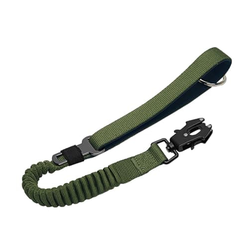 20” Strong Short Leash for Dog, Heavy Duty Bungee Dogs Leash with Padded Handle Car Seatbelt, Dog Training Leashs for Large or Medium Dogs - Can be Used with Other leashes (Army Green) - Image 1