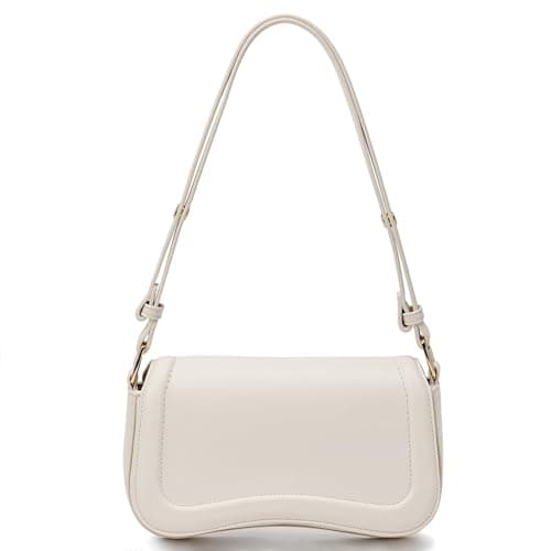 GEMIU Shoulder Bag for Women Vegan Leather Crossbody Purse with Zipper Small Clutch Hobo Purse Trendy Underarm Bag Beige - Image 1