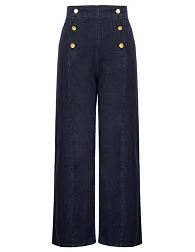 Belle Poque High Waisted Jeans for Women Women's Cotton Jean Outfits Trendy Flared Jeans for Womens High Waisted Size 8 Size 10 Deep Blue - Image 1