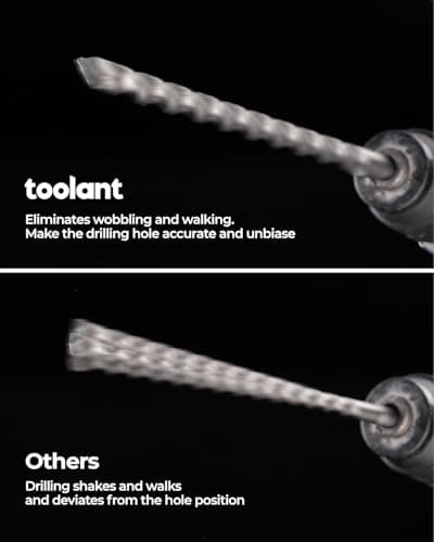toolant Masonry Drill Bit,SDS Plus Rotary Hammer Drill Bits Set for 5/16" x6inch 10pcs,Carbide Tipped 2-Cutter for Concrete,Masonry and Brick - Thumbnail 5