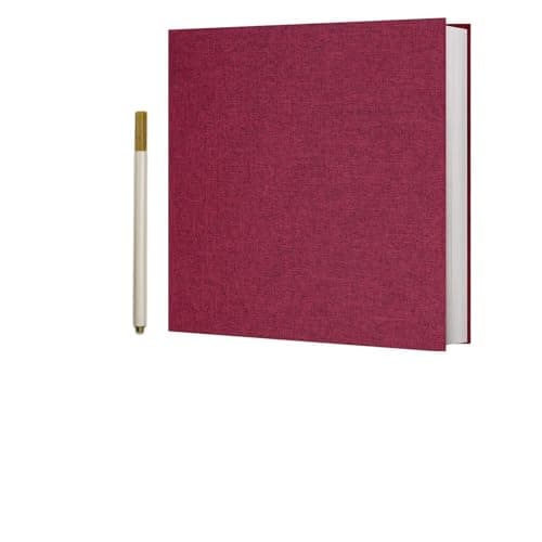 Vienrose Photo Album Self Adhesive 4x6 5x7 3x5 8x10 Scrapbook Album DIY Scrap Book with A Metallic Pen (11"x10.6" 60 Pages,Red) - Image 1