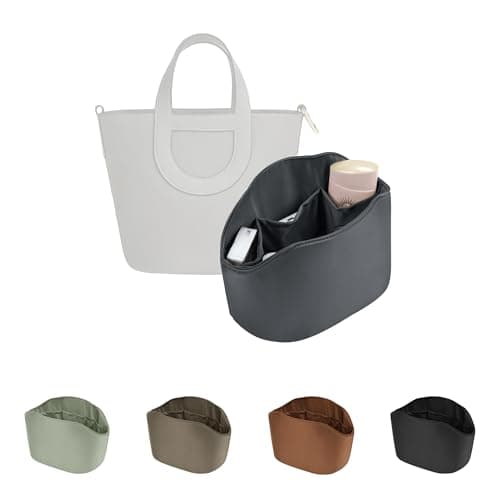 Purse Organizer Insert for In The Loop 18/23, Satin Bag Organizer Compatible with Hermes Bags, Lightweight Women Purse Essentials, Soft Touch Inner Liner with Multiple Pockets(Grismeyer, Loop 18) - Image 1