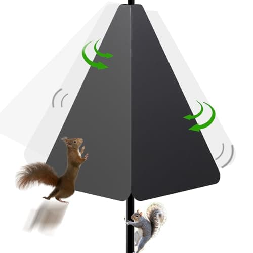 Squirrel Baffle with Dual Defense for Bird Feeder Poles, Bird Food House Guard for Shepherd Hook,Metal Squirrel Baffle Raccoon Stopper Rust-Proof and Bite-Proof Heavy Duty Carbon Steel - Image 1