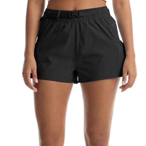 zsenoxaxi Womens Running Shorts with Zip Pockets Lightweight Flowy Workout Shorts for Athletic Casual Outdoor(Ink Black,M) - Image 1
