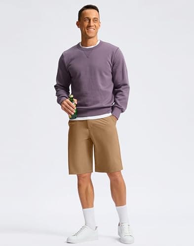 Soothfeel Men's Casual Shorts 7"/ 9" /11" Golf Shorts for Men Flat Front Dress Work Shorts Lightweight with 3 Pockets Dark_Khaki L11.W38 - Thumbnail 6