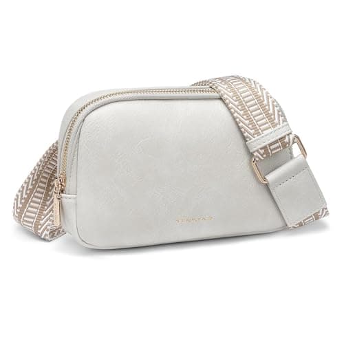 TENSTAR Women's Mini Fanny Pack, Leather Crossbody Waist Bag with Adjustable Strap, Anti-Theft Waterproof Sling Bag for Travel Hiking Gym Daily Use (Gray) - Image 1