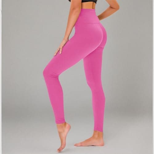 TNNZEET Leggings for Women, Pink High Waisted Plus Size Maternity Workout Yoga Pants (L/XL) - Thumbnail 6