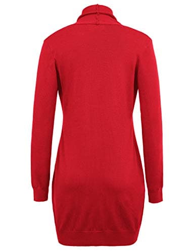 GRACE KARIN Long Cardigan for Women Vacation Outfits, Knit Open Front Valentines Sweater for Women 2026 Trendy Red S - Thumbnail 4