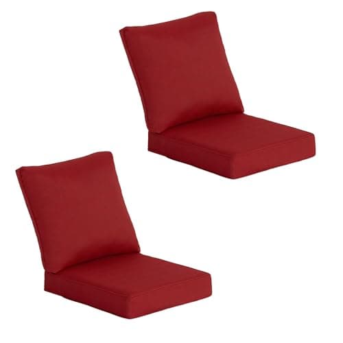 Garden lucky 23.5"x25" Outdoor Deep Seat Patio Cushions Set of 2, Deep Seat Bottom Resilient Foam Filling Water-Resistant Stain-Resistant UV Resistant Weather Resistant with YKK Zippers,Chill - Image 1