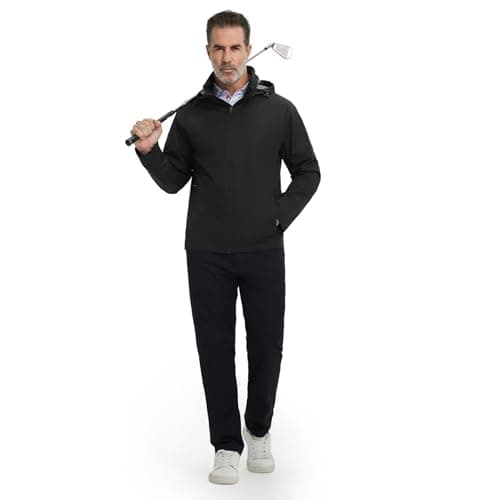 M MAELREG Mens Zip Up Hoodie Jacket Water Resistant Lightweight Windbreaker Jacket with Pockets for Golf Outdoor - Thumbnail 6