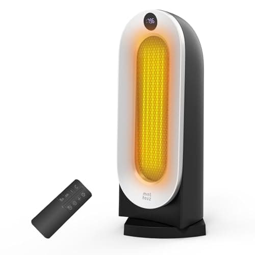 Minthouz Space Heater, 1500W Electric Portable Heaters for Indoor Use with Thermostat, Fast Heating, 70° Oscillating, 3 Heat Settings, Carry Handle, 12H Timer Ceramic Heat for Office, Bedroom, Home - Image 1