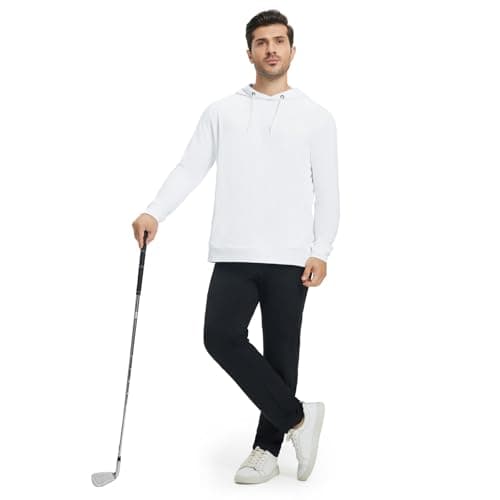 M MAELREG Hooded Sweatshirts for Men Breathable Lightweight Performance Heather Golf Pullover Hoodies With Pockets - Thumbnail 4