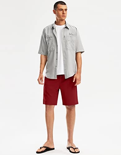 Pinkbomb Men's Swim Trunks with Compression Liner 9 Inch Quick Dry Swimsuit Swimming Swim Board Shorts for Men with Pockets (Red, XL) - Thumbnail 6