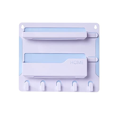 JUMEIHUI Bedside Shelf Wall Mount, Adhesive Bedside Shelf Accessories Organizer with Hooks and Cable Clips,Dorm Bedside Wall Storage for Phone, Remote, Earphone, Kindle,Plastic(White) - Thumbnail 4