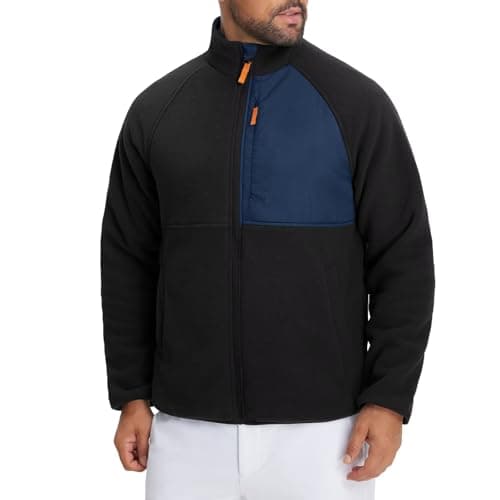 M MAELREG Reversible Fleece Lined Jacket Men Zip Up Warm Golf Jackets Fall Winter Casual Insulated Coats Clothes - Image 1