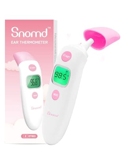 Snomd Forehead and Ear Thermometer 3 in 1 Non-Contact Backlight Body Object Temperature Checking Sensor Touchless Digital Thermometer with Fever Alert - Image 1
