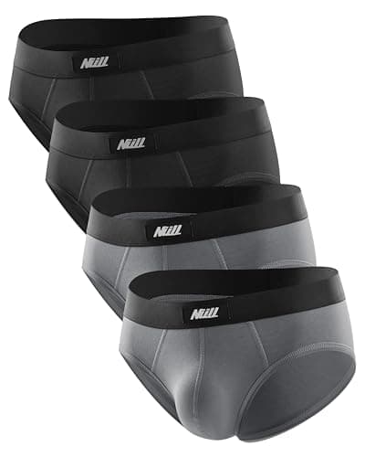 Nullktie Men's Cotton Briefs, Soft Breathable Mens Underwear, Comfort Waistband, Low Rise, 4-Pack - Image 1