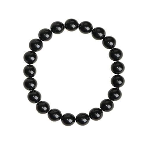 PNNY AMDA Natural Gemstone Bracelets: Handmade Unisex Black Obsidian 8MM Beaded Stretch Bracelet - Energy Protection and Confidence SL-BS-HYS8MM - Image 1