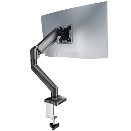 Single Monitor Arm Desk Mount，Gas Spring Monitors Arm for 17-32 inch Screens,Adjustable Computer Monitors Stand up to 4.4 to 19.8 lbs,Vesa Mount with Clamp and Grommet Base, VESA 75 & 100mm - Image 1