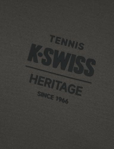 K-Swiss Heritage Men's Silky Tech T-Shirt, Soft Crewneck T-Shirts with Eco-Embossed Graphic for Sport Work Casual, Brown L - Thumbnail 6