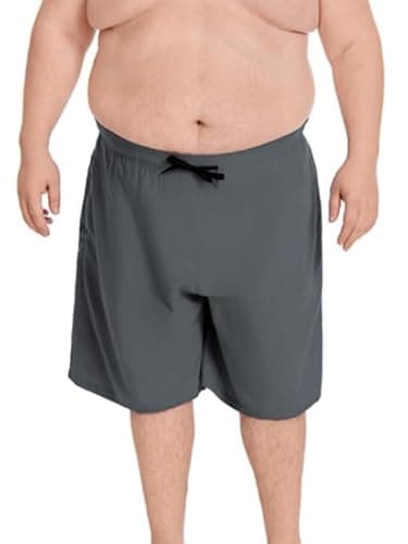 Yansylphsan Men‘s Big & Tall Swim Trunks 10 Inch - Quick Dry Beach Shorts with Compression Liner & 3 Pockets for Swimming, Beach (2X-6X) Grey - Image 1