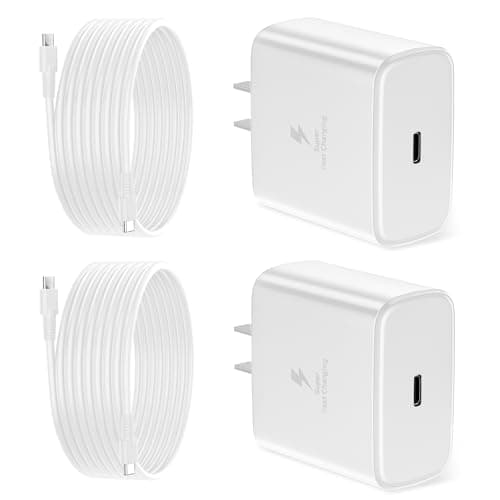45W Super Fast Charger for Samsung, 6.5FT/2M USB C Charger Fast Charging for Samsung S25/S24/Plus/Ultra, PD 3.0 GaN Type C Charging Block Compatible with iPhone 17/16/15 and More (White, 2 PCS) - Image 1